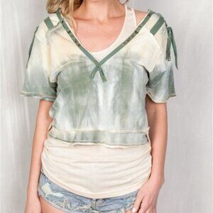 TOP BOHO 2 IN 1 TIE DYE BOHEMIAN TOP